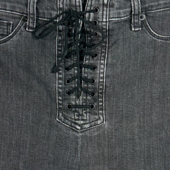 Hudson SZ 31 Bullocks Lace-Up Cropped Boot Jeans Hi-Rise Stretch Pockets Gray - Picture 8 of 10